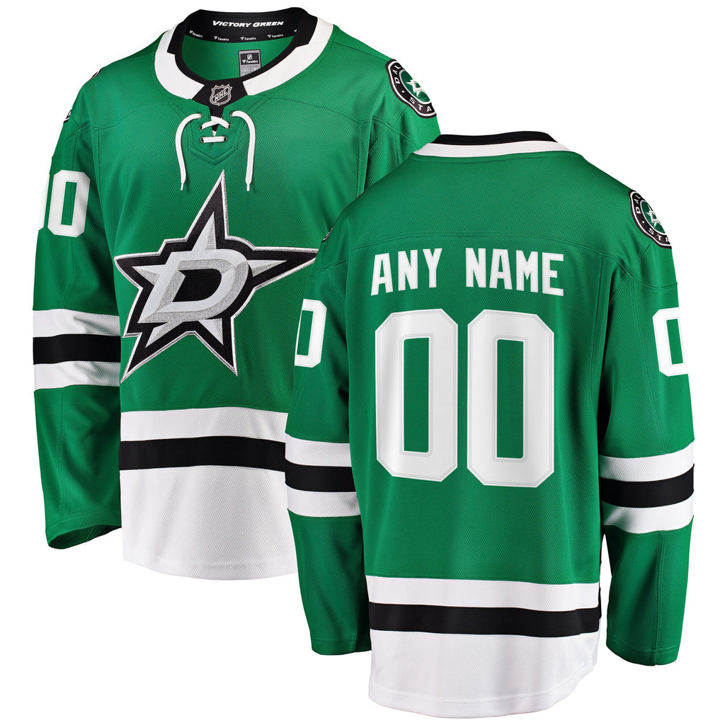 dallas stars fanatics home breakaway custom jersey green 6067 g5oje