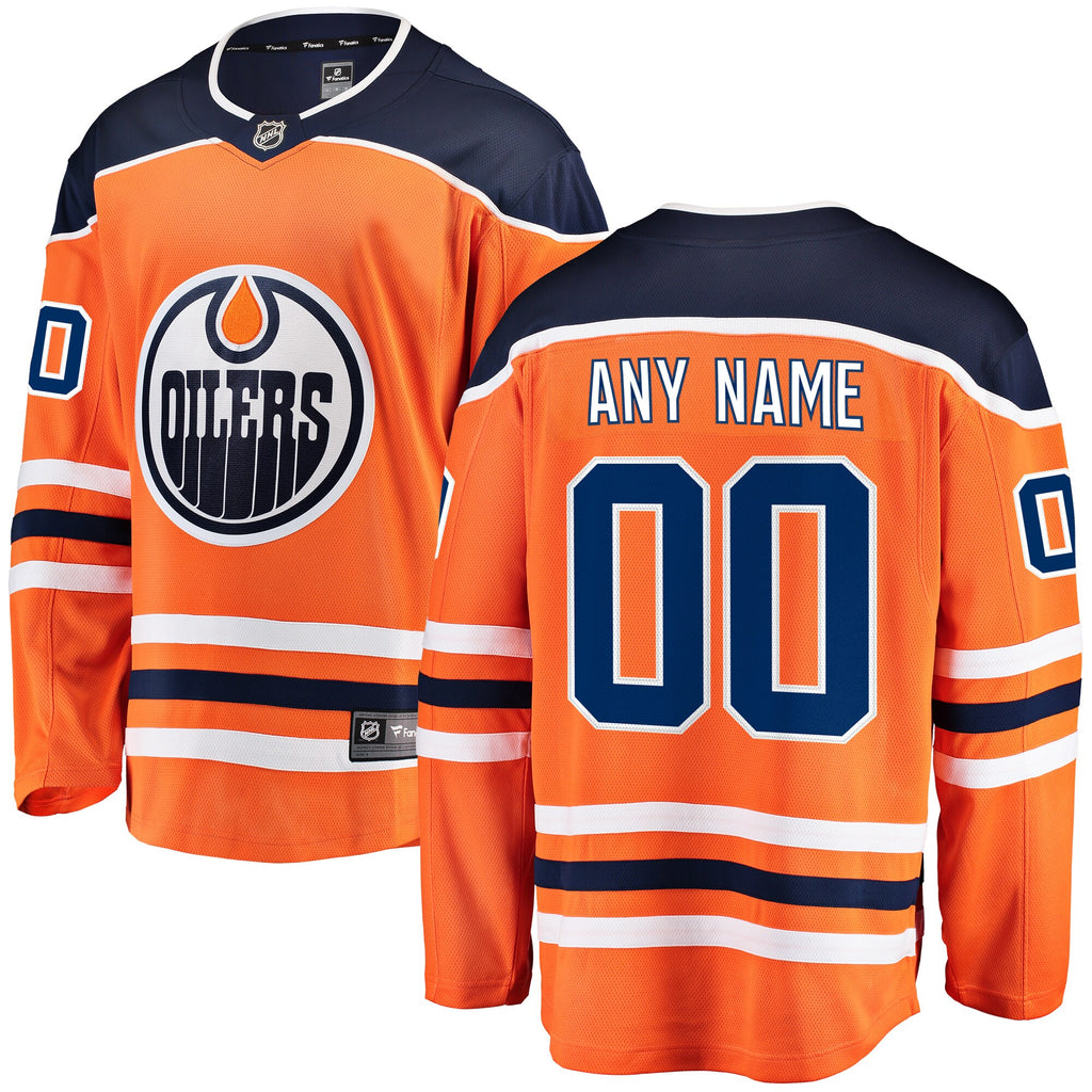 edmonton oilers fanatics home breakaway custom jersey orange 4742 jsylt