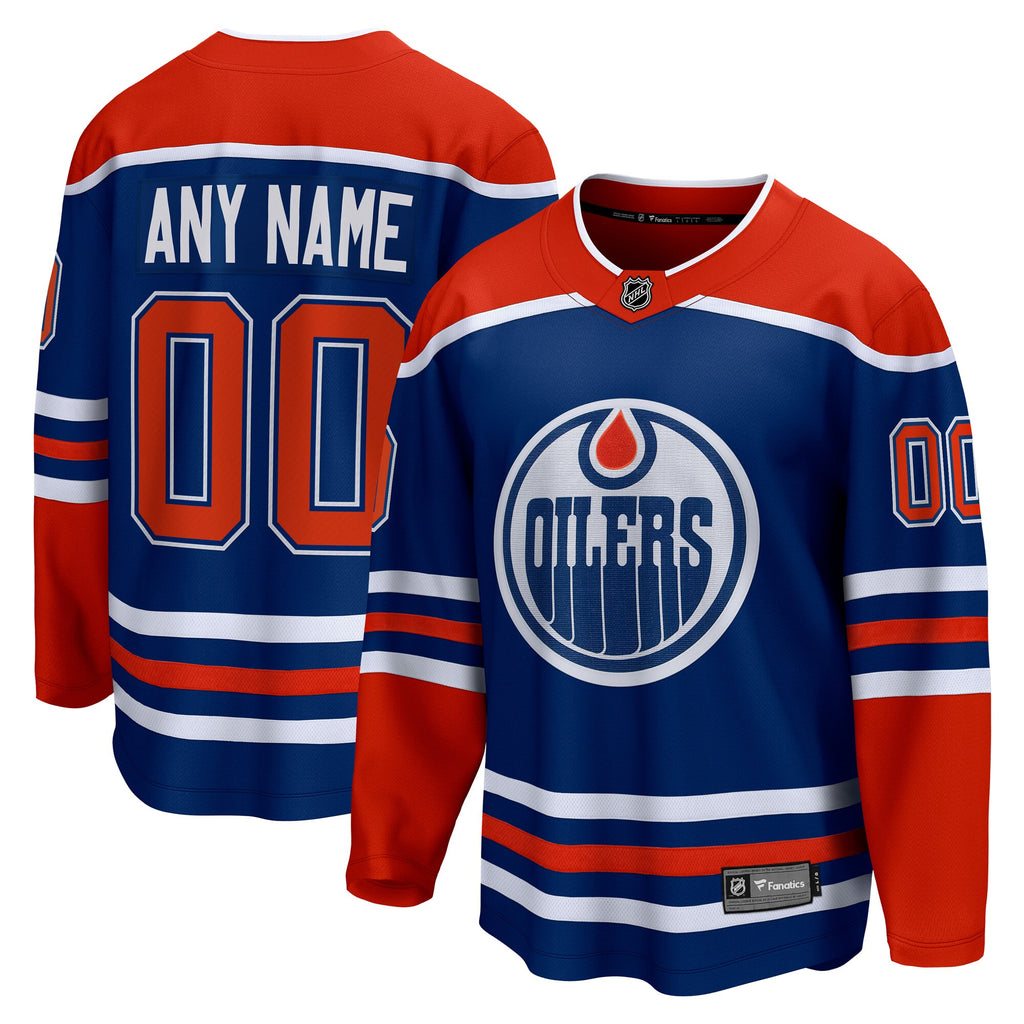edmonton oilers fanatics home breakaway custom jersey royal 5658 bk64r