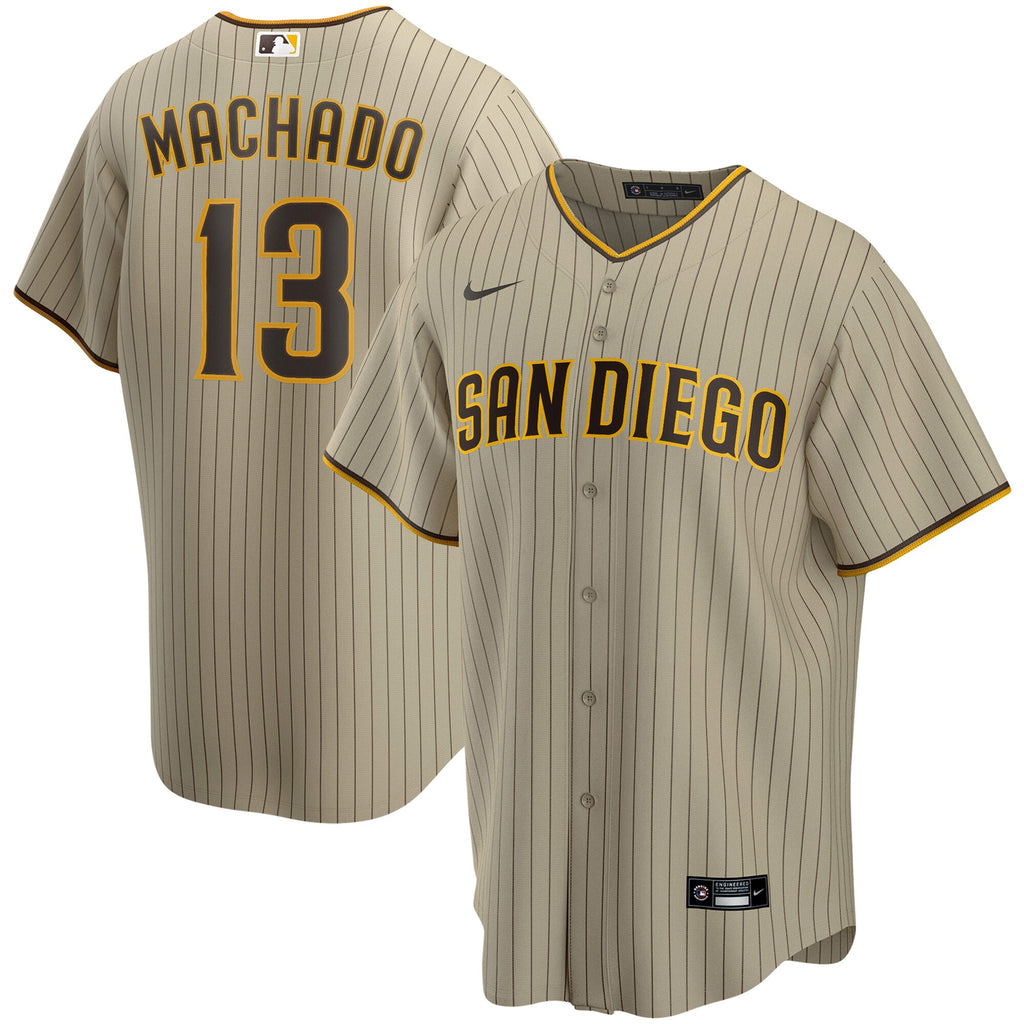 manny machado san diego padres nike alternate replica player jersey tan 6804 5xnb7