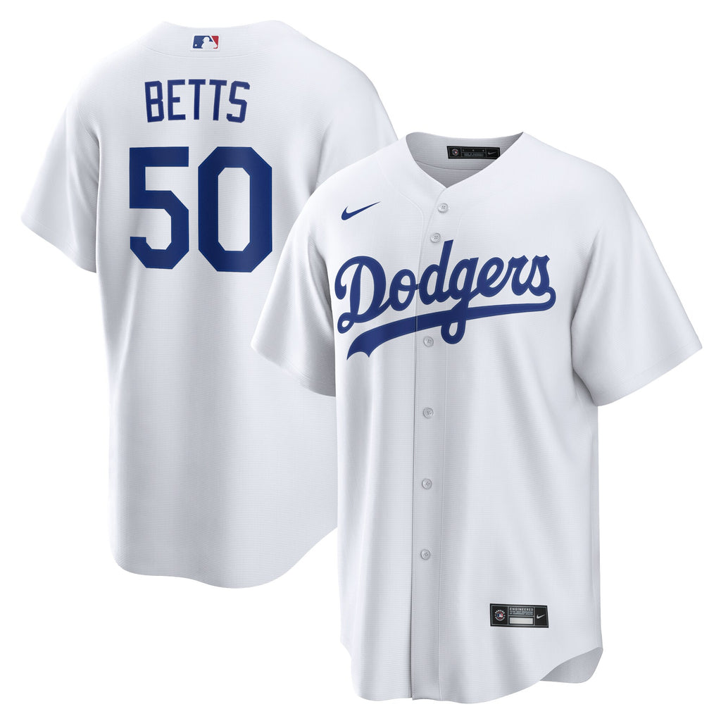mookie betts los angeles dodgers nike home replica player name jersey white 9698 ddfhm