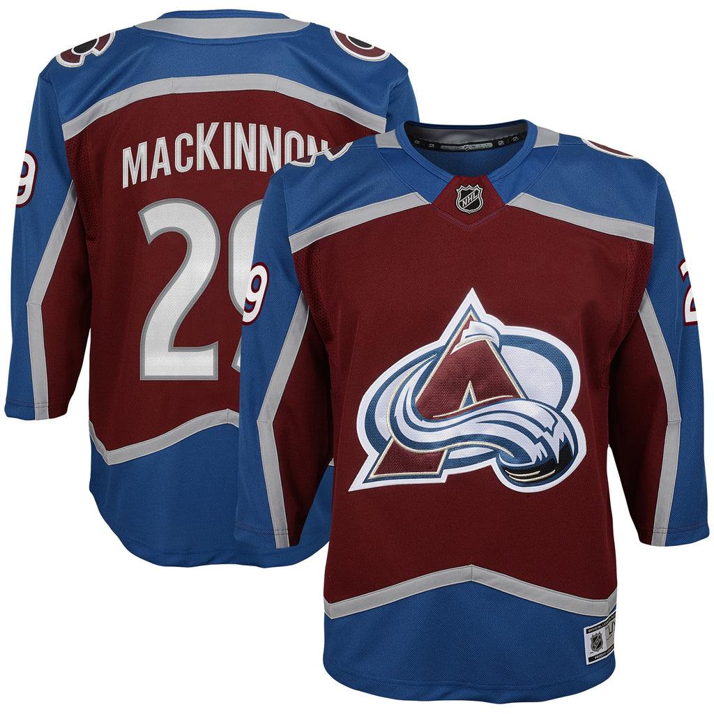 nathan mackinnon colorado avalanche youth premier player jersey burgundy 9478 7cqnp