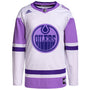 edmonton oilers adidas hockey fights cancer primegreen authentic blank practice jersey whitepurple 5036 2hkur