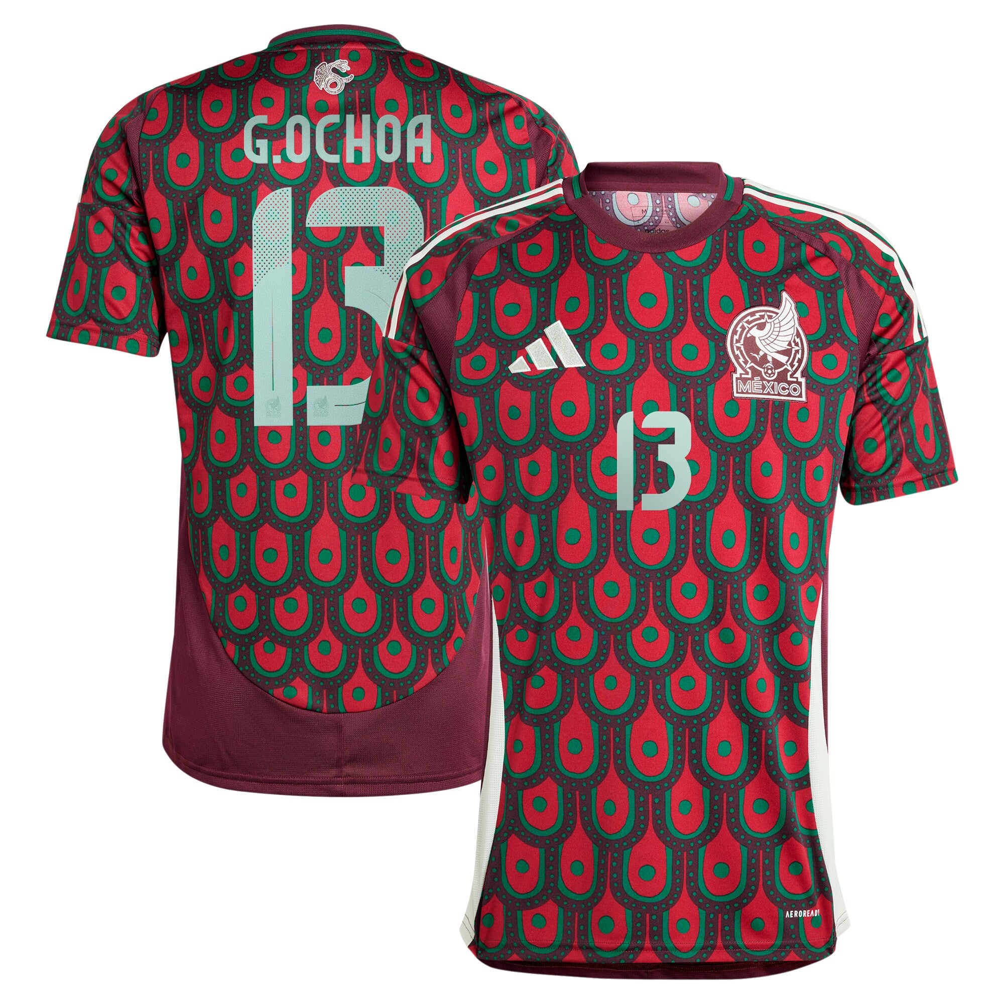 guillermo ochoa mexico national team adidas 2024 home replica player jersey burgundy 4080 vsucs
