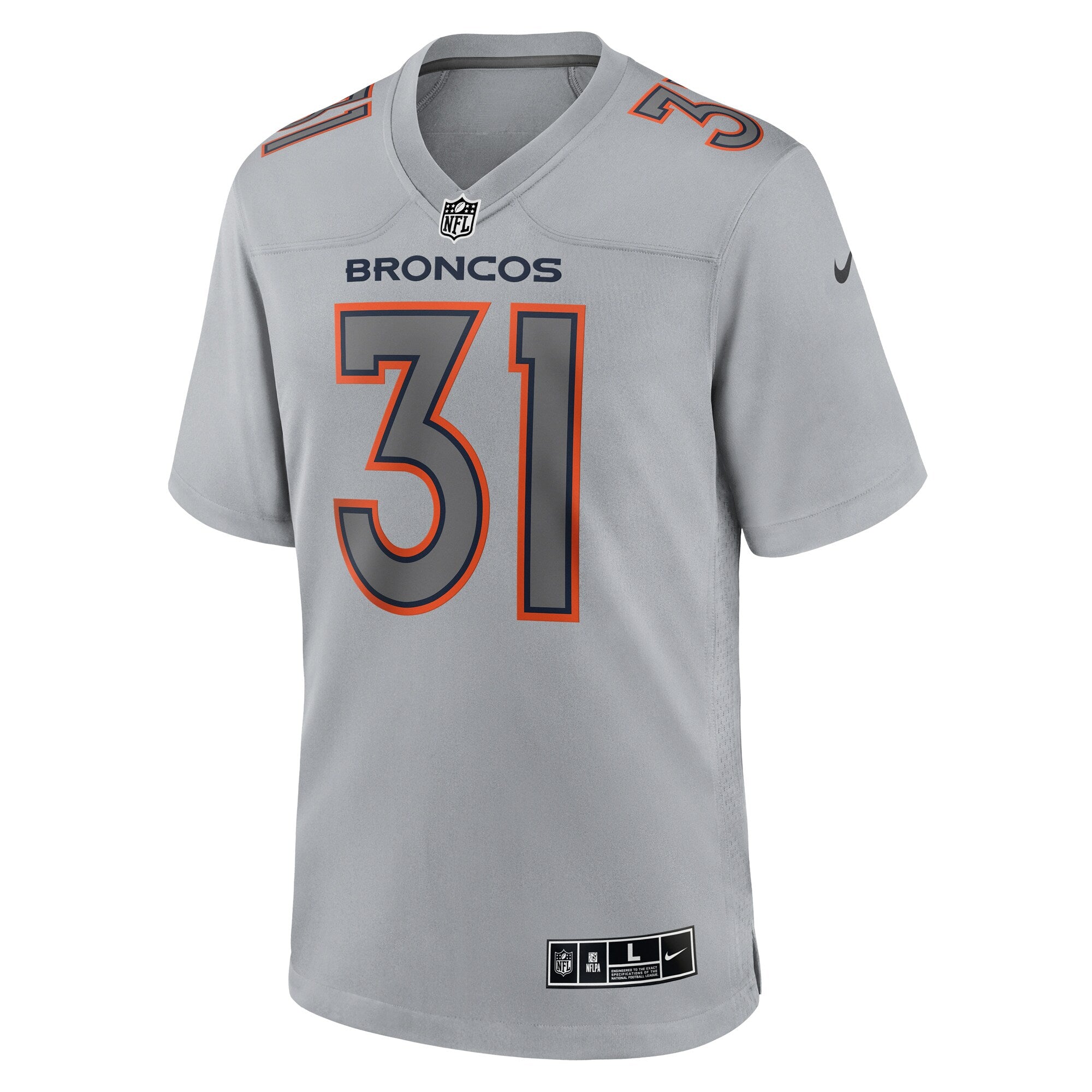justin simmons denver broncos nike atmosphere fashion game jersey gray 6752 na42y