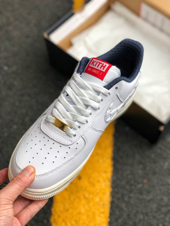 kith x nike air force 1 low whiteuniversity red metallic gold 6515 c1ps5