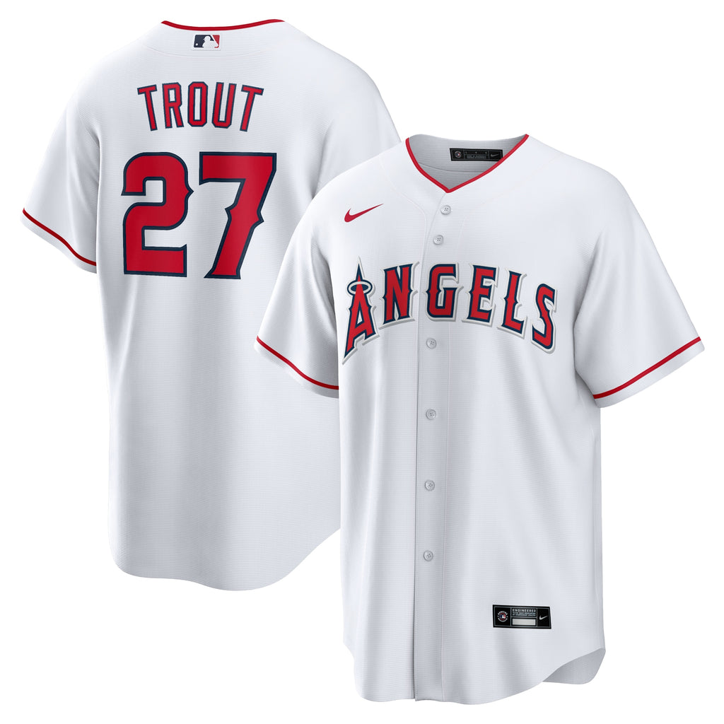 mike trout los angeles angels nike home replica player name jersey white 2518 07kvh