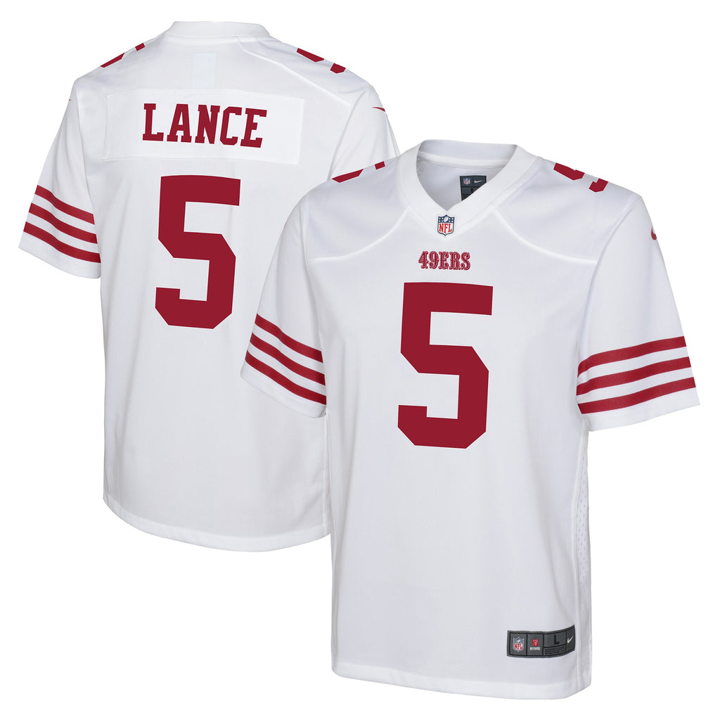 trey lance san francisco 49ers nike youth game jersey white 2329 m4xmg