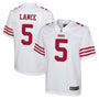 trey lance san francisco 49ers nike youth game jersey white 2329 m4xmg